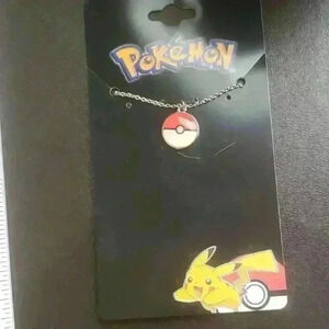 New Pokemon Pokeball Necklace w/ Silver Chain